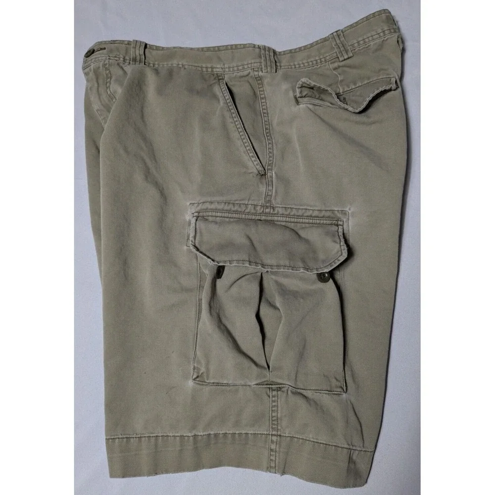 VTG POLO RALPH LAUREN Men 36 Khaki Cotton Wellworn‎ Cargo Shorts